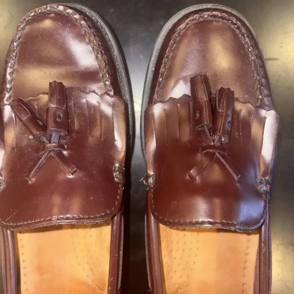 GH Bass Leather Weejuns Loafer Tassel Men’s Size 8.5M Old Money Preppy Office